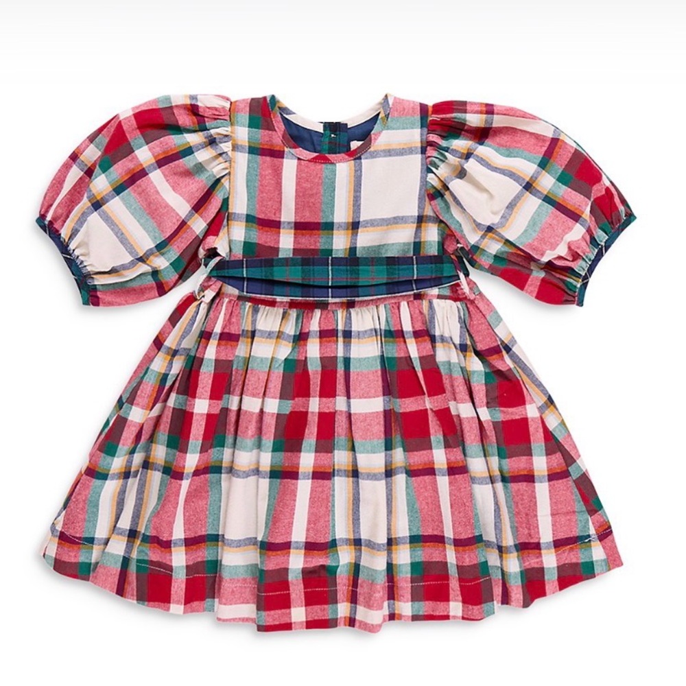 Pink Chicken Ruby Holiday Tartan Dress 4T Red Green Plaid